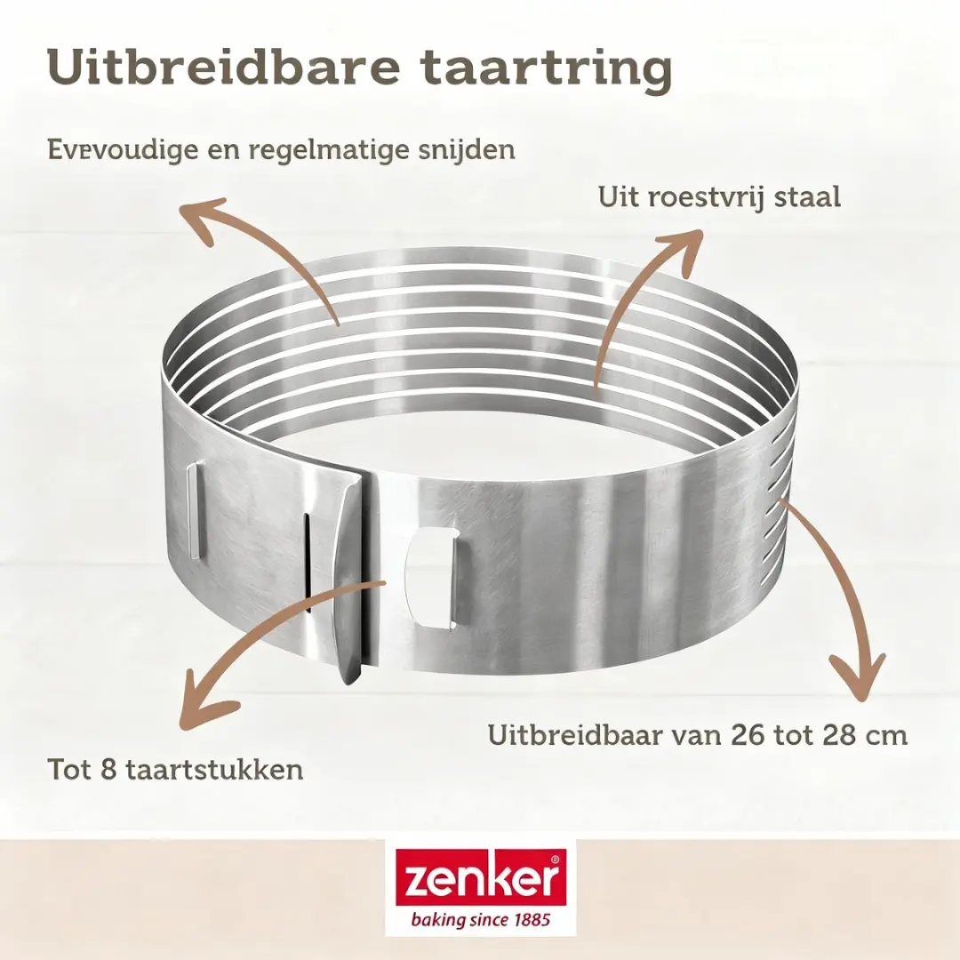 Zenker Smart Pastry Bakring 26-28cm - Grijs