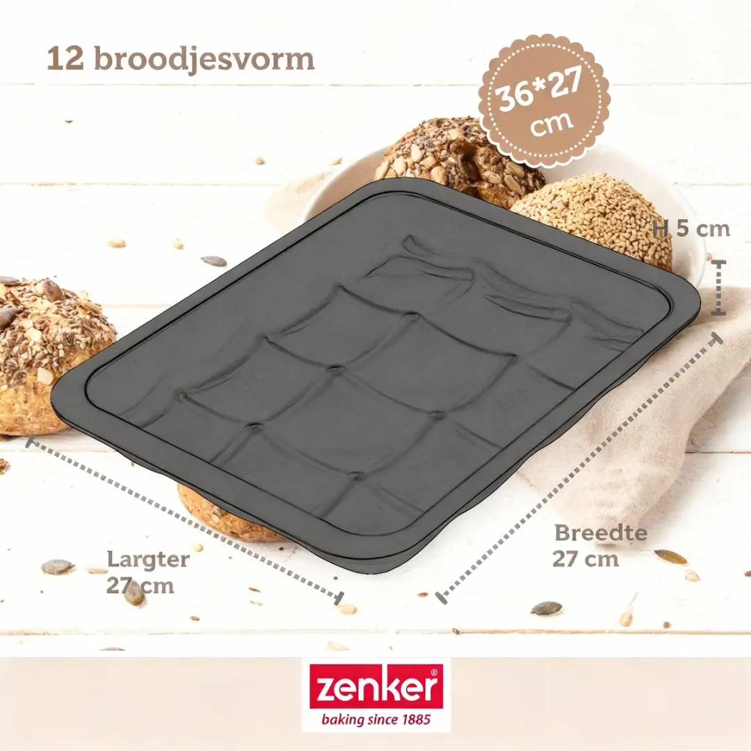 Zenker Bakkerset Mini Broodjes 12-delig - Zwart