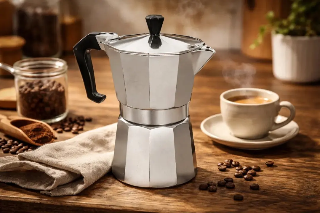 Cookinglife Percolator Espressomaker 150ml - Zilver/Zwart