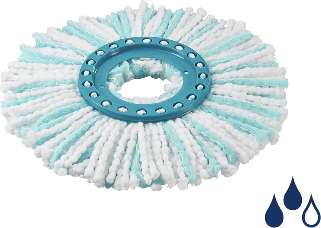 Leifheit Clean Twist Micro Disc Mop Vervangingskop 52104 - Wit/Turquoise - afbeelding 6 van 6
