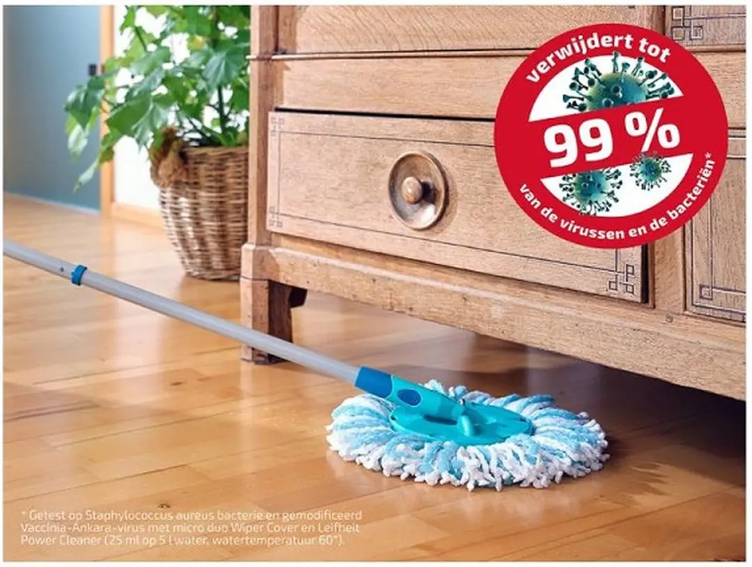 Leifheit Clean Twist Micro Disc Mop Vervangingskop 52104 - Wit/Turquoise