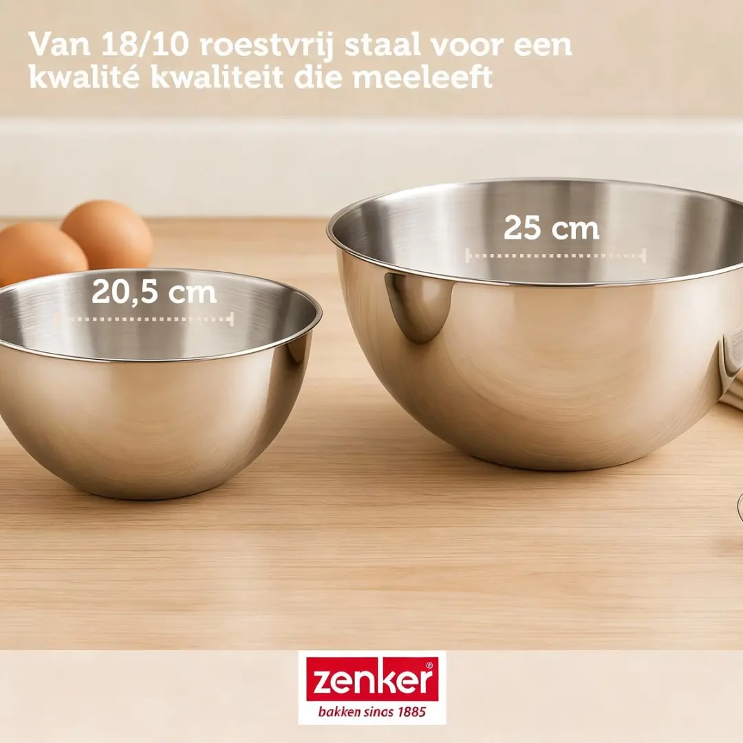 Zenker Bakkerset Mini Cakevorm 16cm - 2 Kommen + Spatel - Zwart