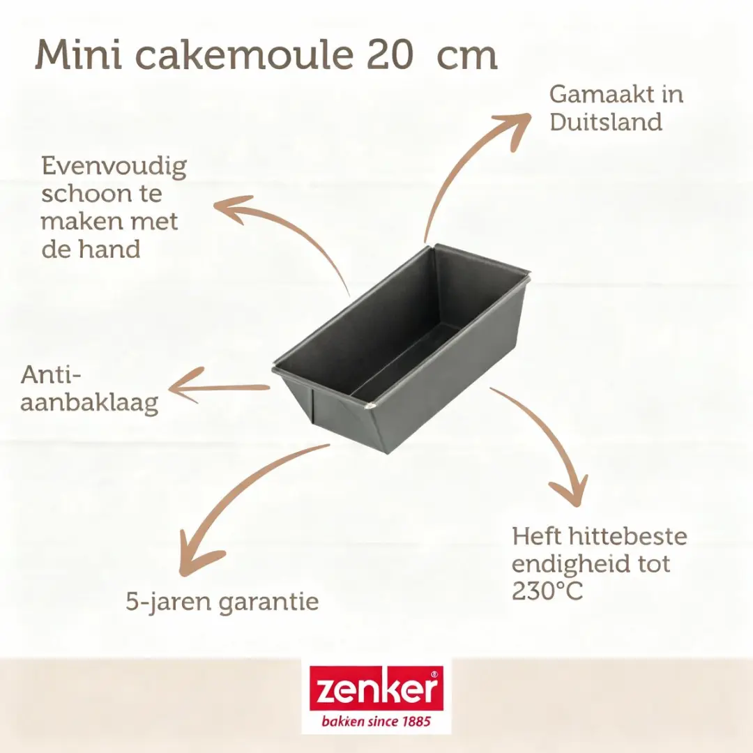 Zenker Bakkerset Mini Cakevorm 16cm - 2 Kommen + Spatel - Zwart