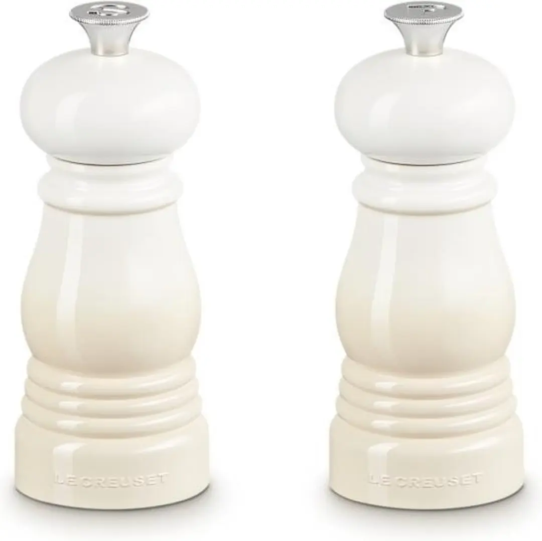 Le Creuset Mini Peper- en Zoutset Meringue 12cm - 2 Stuks - Crème