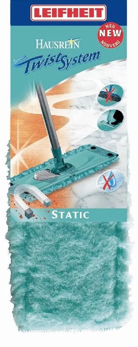 Leifheit Clean Twist M Vloerwisser Doek Static Plus 33cm - Turquoise