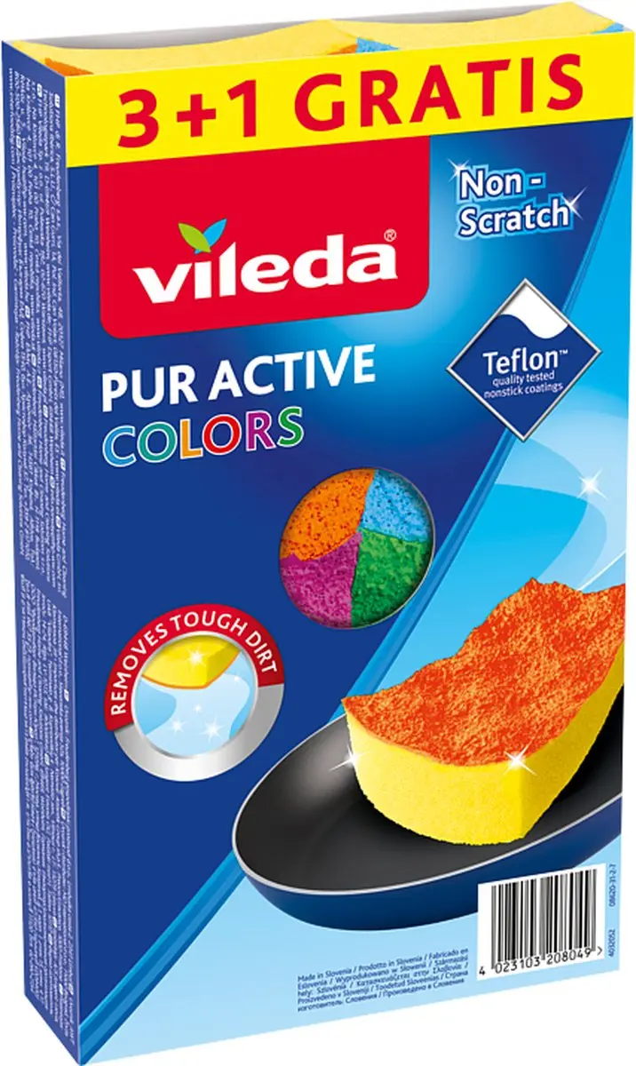 Vileda Pur Active Colors Schuurspons