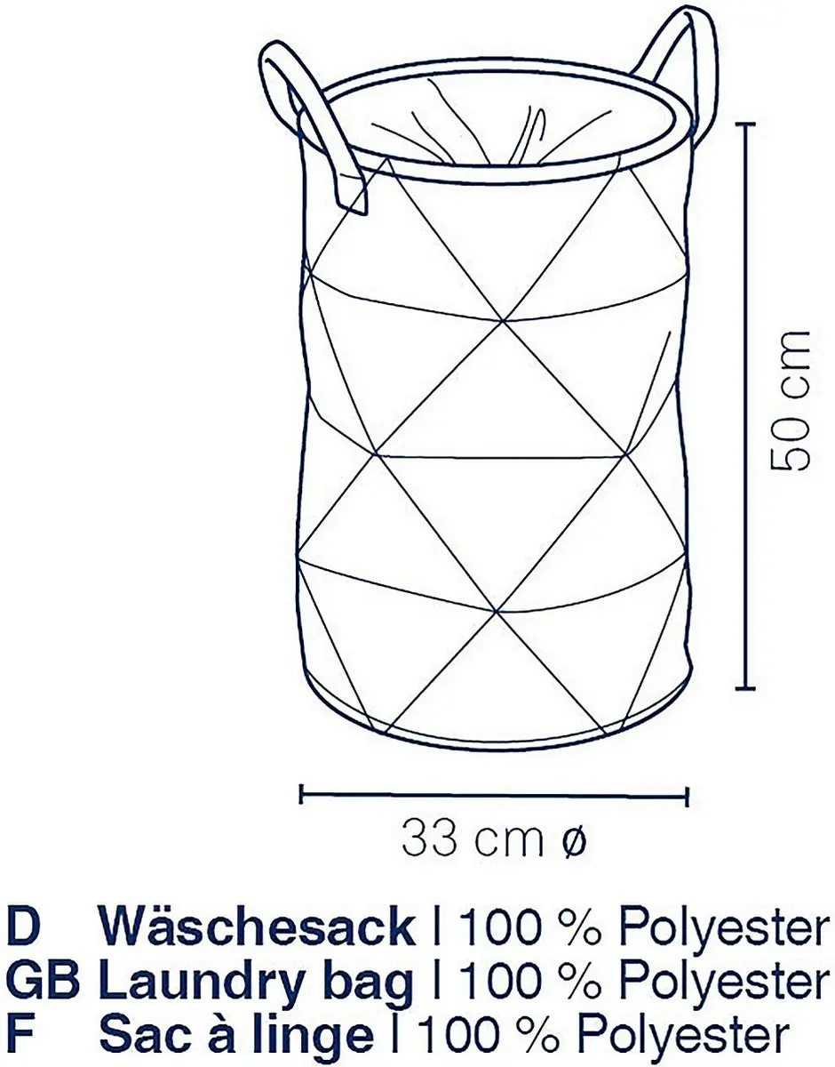 Kela Wasmand met Trekkoord 42L - Ø33cm Donker Grijs