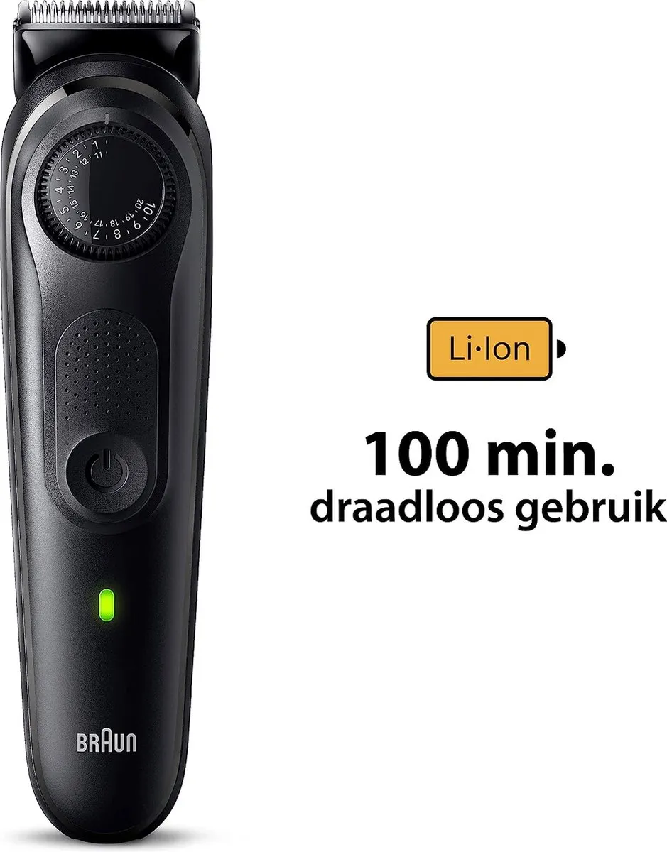 Braun BeardTrimmer 5 BT5430 Baardtrimmer - 40 2cm - 4 Opzetstukken - Zwart