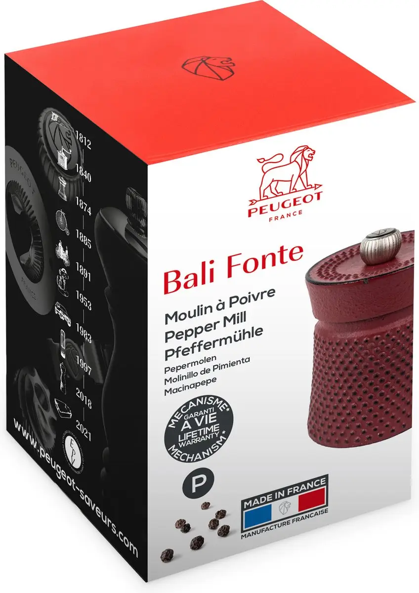 Peugeot Bali Fonte Pepermolen 8cm - Rood