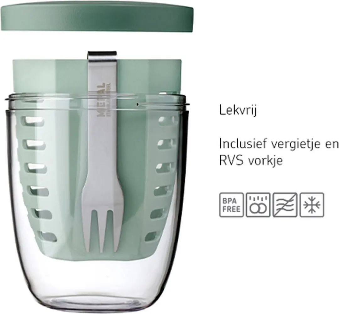 Mepal Fruit- & Veggiepot Ellipse Nordic Green - 0,6L - 3-delig