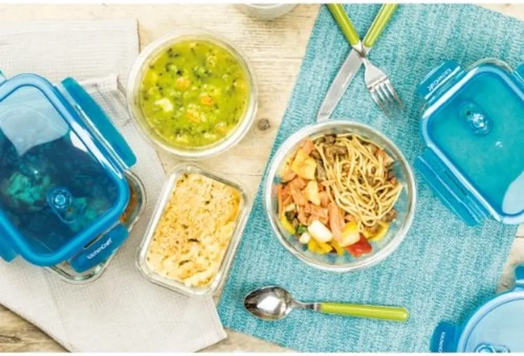 KitchenCraft Glas Voedselcontainer 1L - Transparant