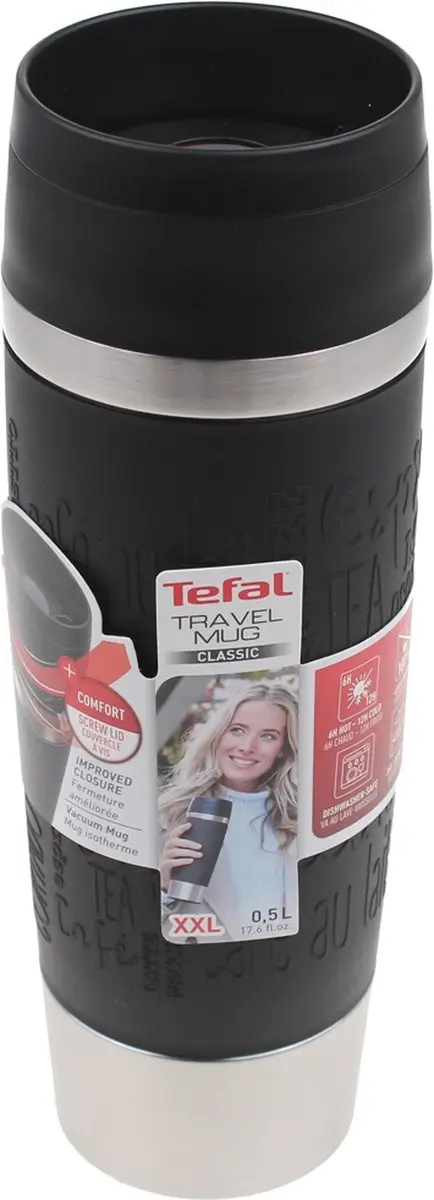 Tefal Travel Mug N2022010 Thermosfles 500ml - Zwart