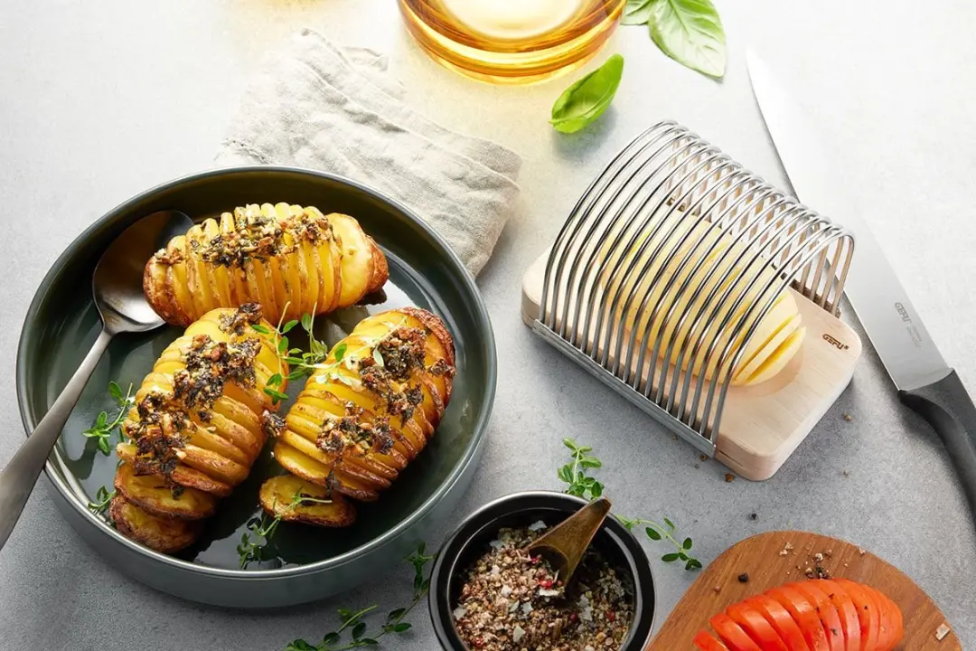 GEFU Hasselback Aardappelsnijder 14cm - Hout/RVS