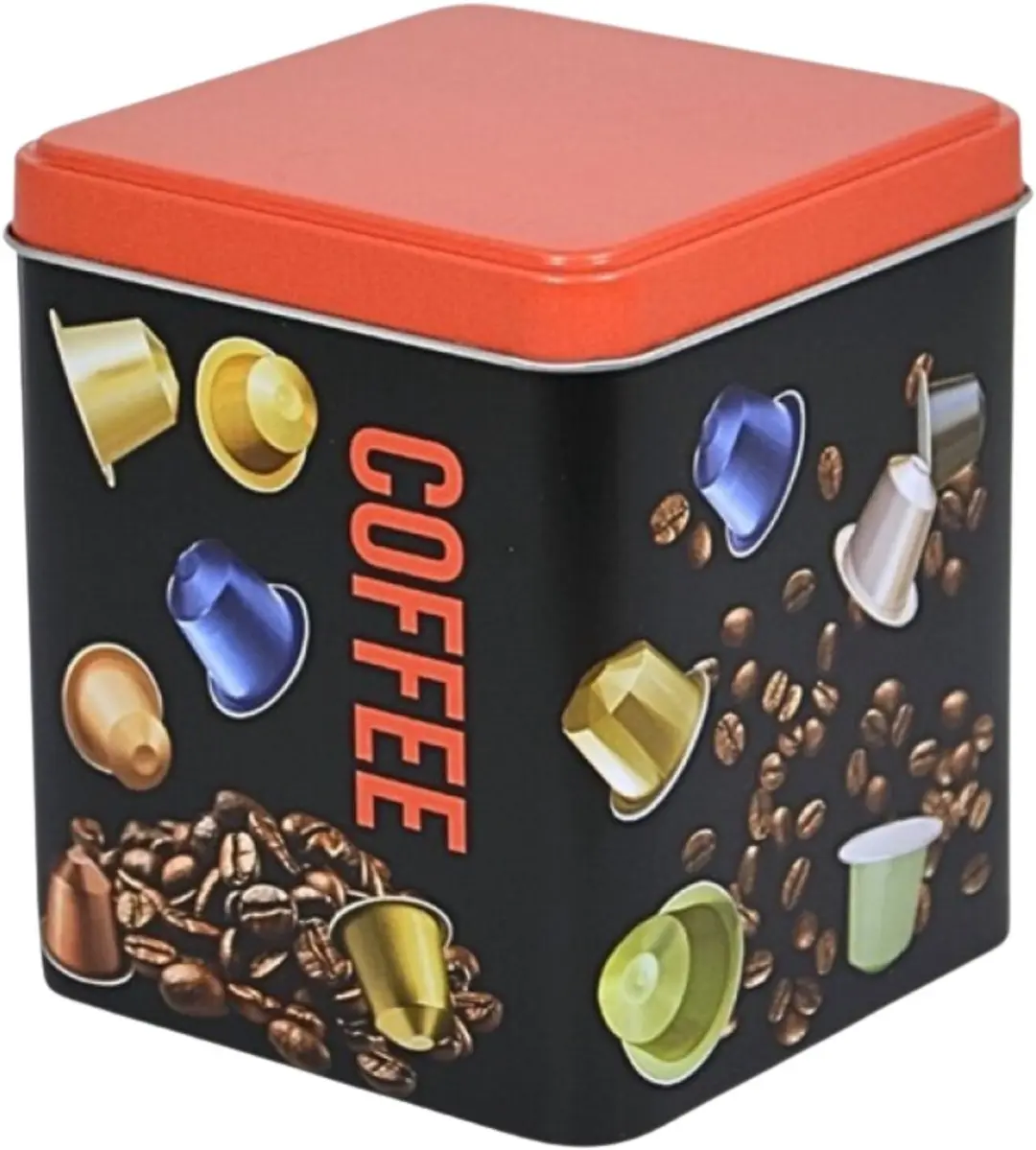 Excellent Houseware Koffiecupjes Bewaarblik - 2 Stuks - Zwart