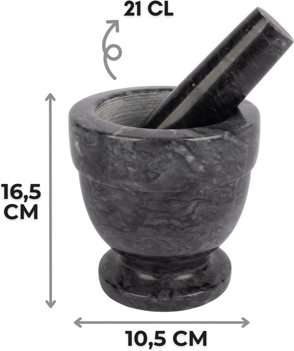 Cosy&Trendy Vijzel met Stamper Ø10cm 21cl - Marmer