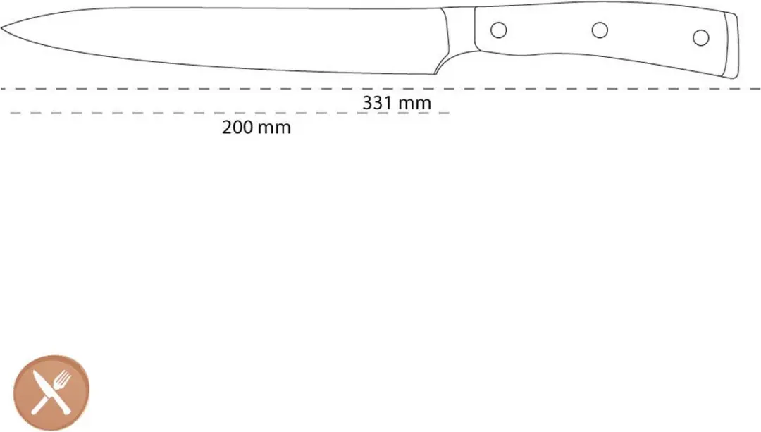 Wusthof Classic Ikon Vleesmes 20cm - Zwart