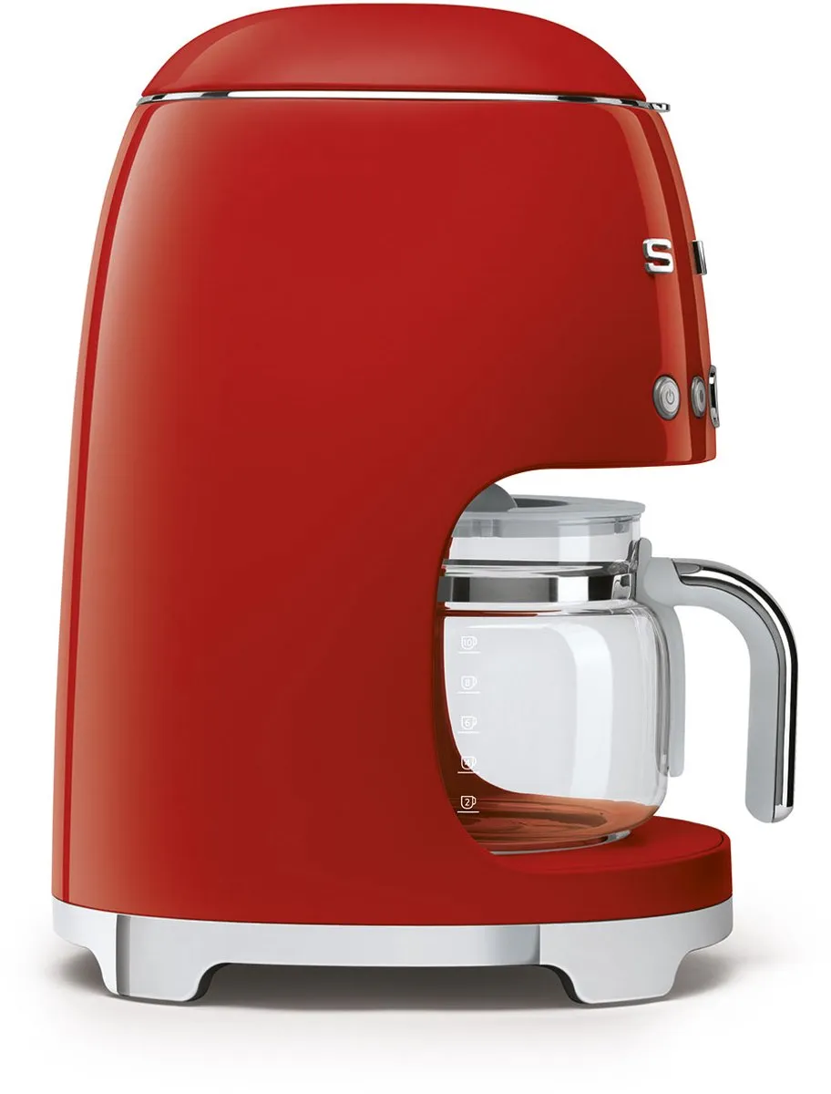 Smeg DCF02RDEU Filterkoffiemachine - 10 Kopjes - 1,4L - Rood