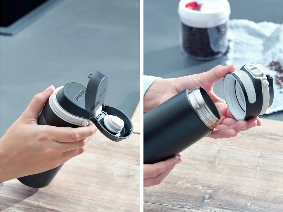 Leifheit Thermosbeker Flip 350ml - Zwart