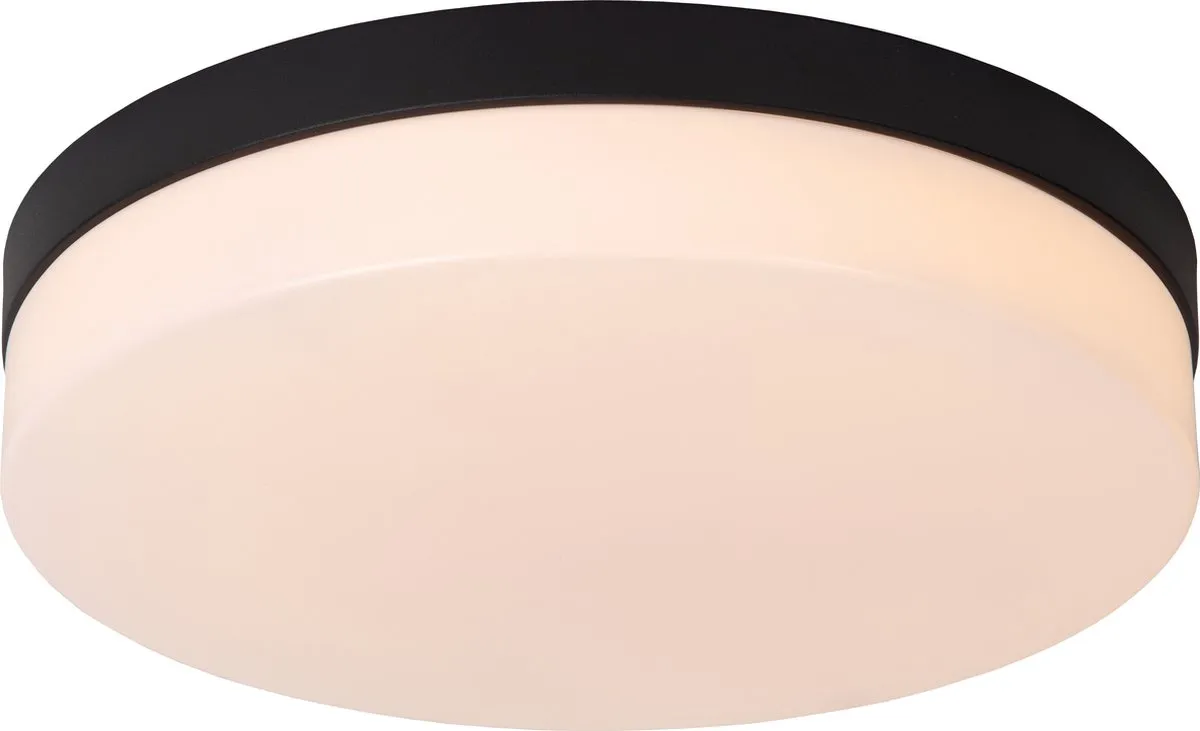 Lucide BISKIT Plafondlamp Badkamer - Ø34,5cm LED 24W IP44 Zwart