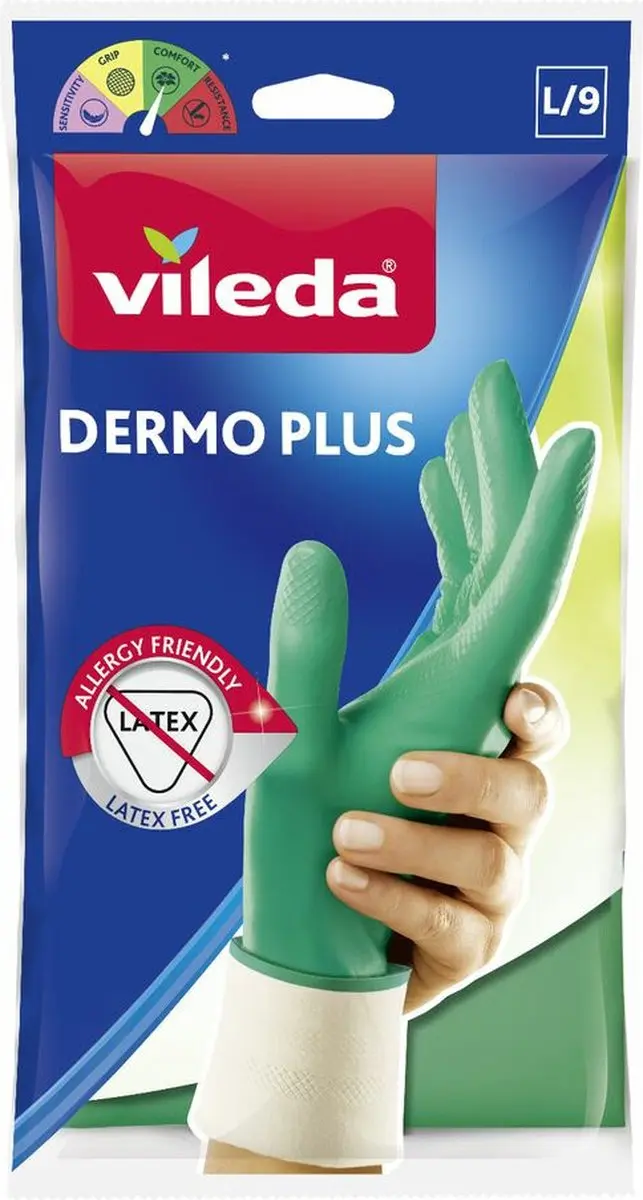 Vileda Dermo Plus Handschoenen Large - Groen