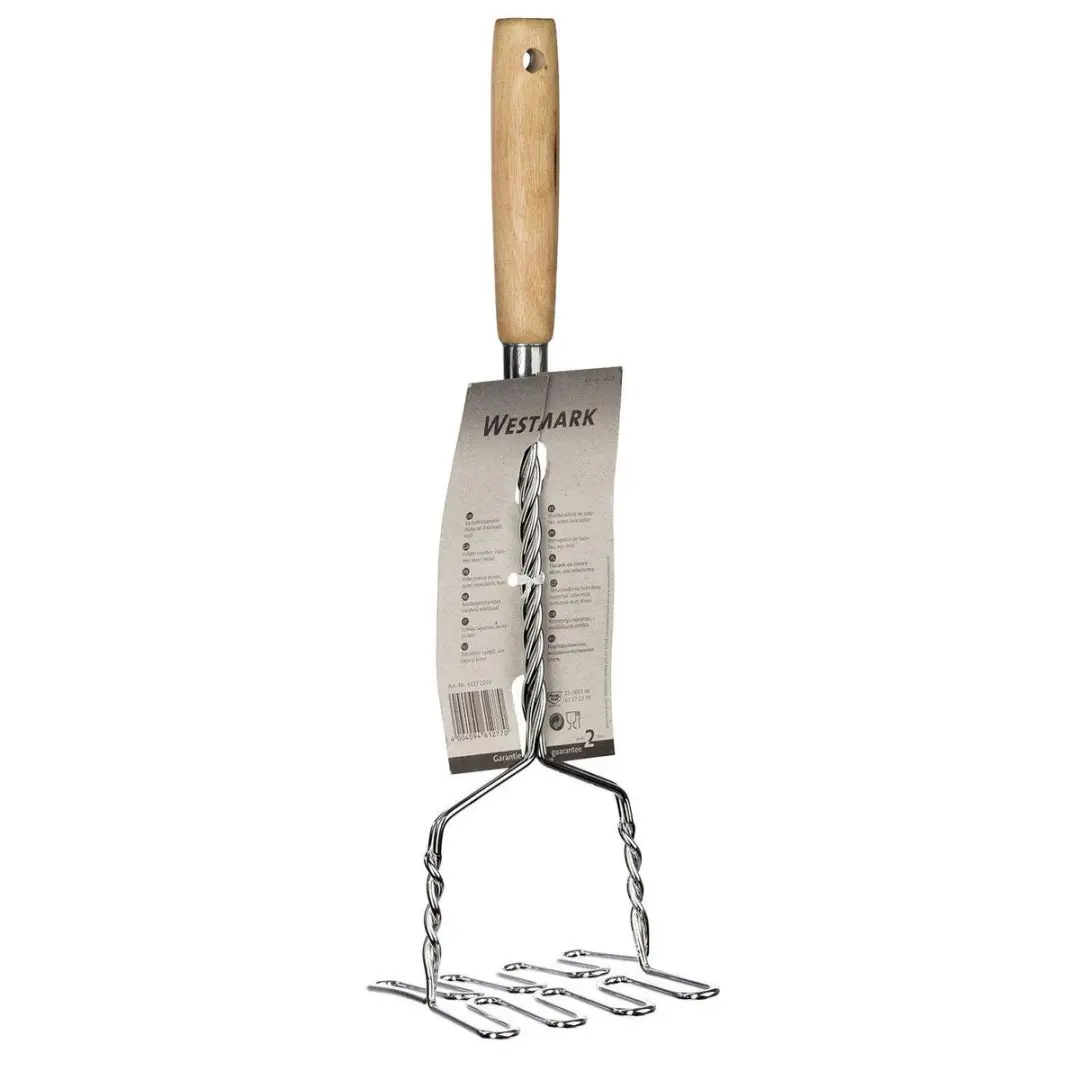 Westmark Woody Aardappelstamper 34cm - Roestvrij staal/hout