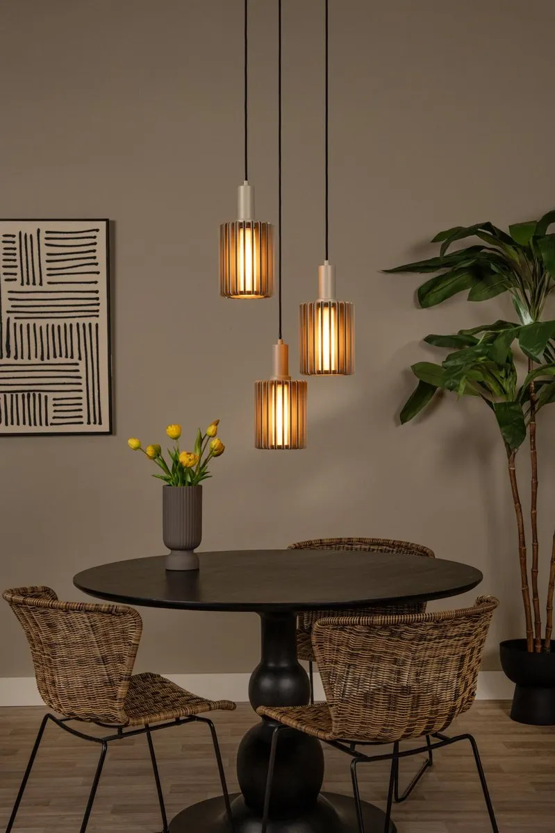 Lucide Lambres Hanglamp 3xE27 - Taupe