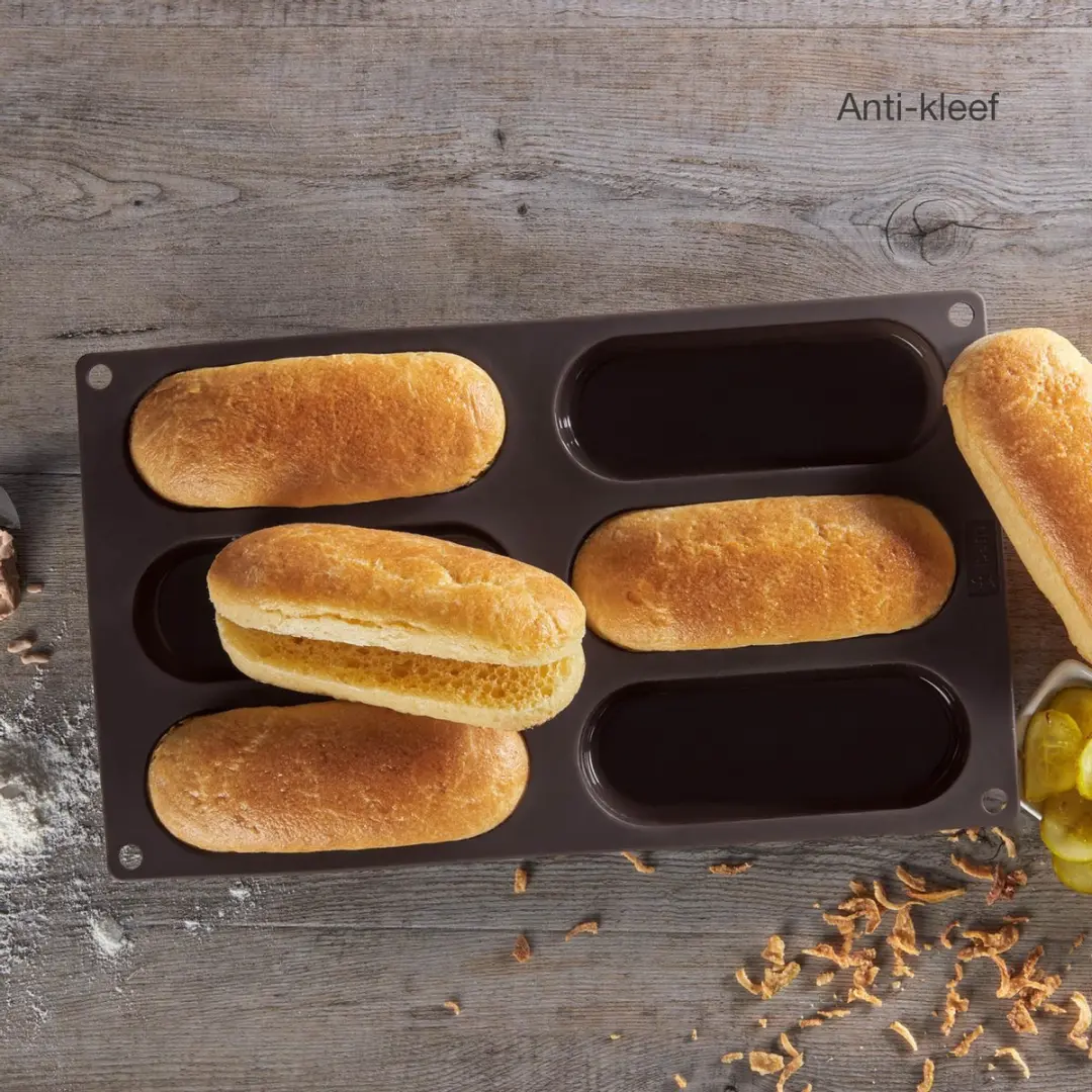 Lurch Flexiform Hotdogbroodjesbakvorm 30x17.5cm - Bruin