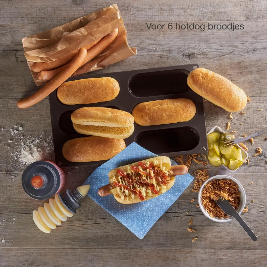 Lurch Flexiform Hotdogbroodjesbakvorm 30x17.5cm - Bruin
