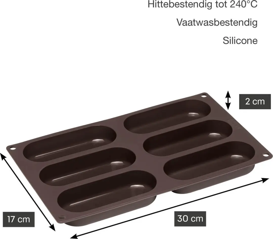 Lurch Flexiform Hotdogbroodjesbakvorm 30x17.5cm - Bruin
