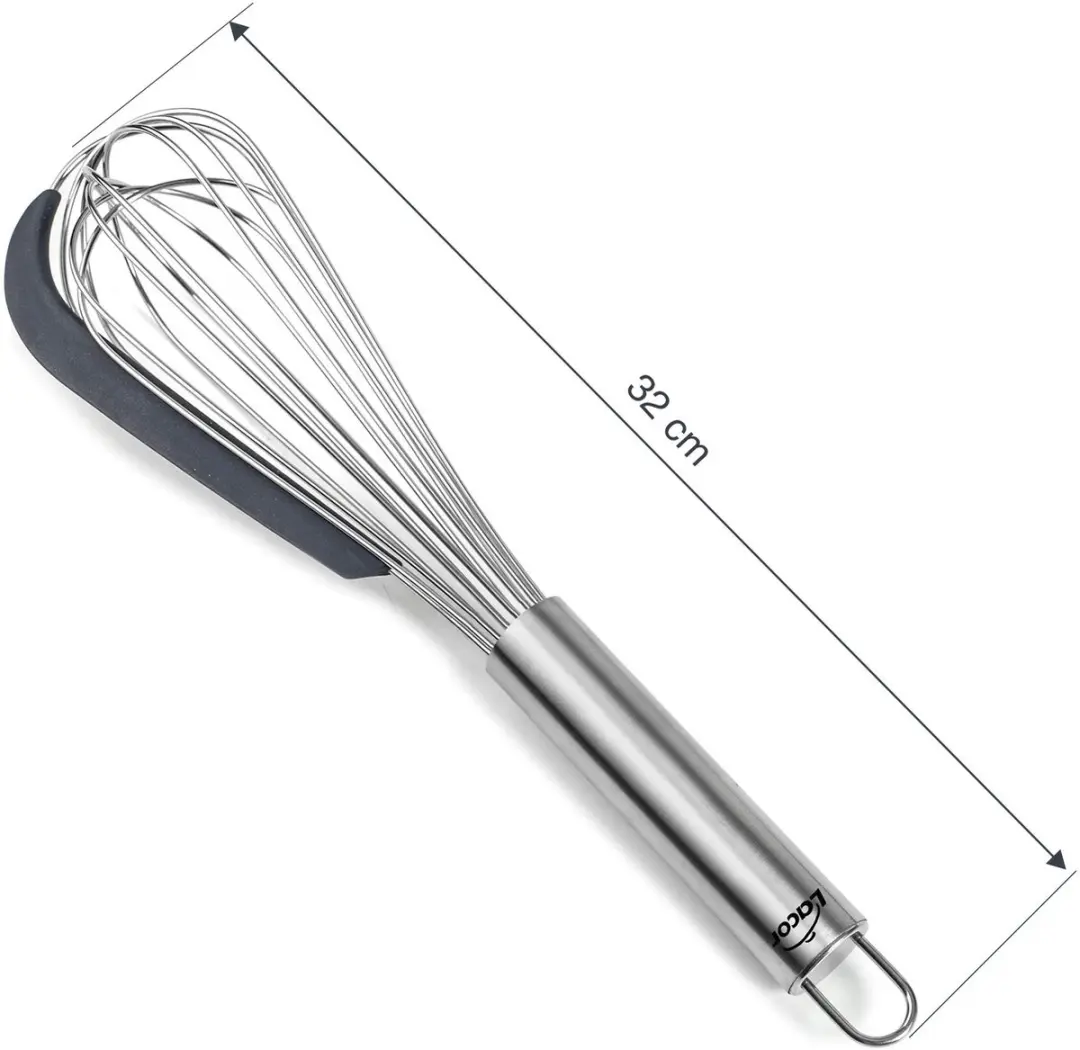 Lacor 61627 Handgarde Siliconen Schraper & Mengset - Roestvrij staal - Grijs/Zilver