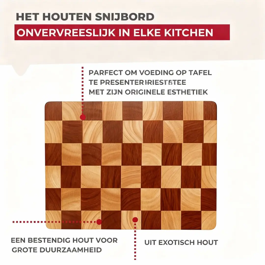 Fackelmann Boissellerie Rubberhout Snijplank - Bruin