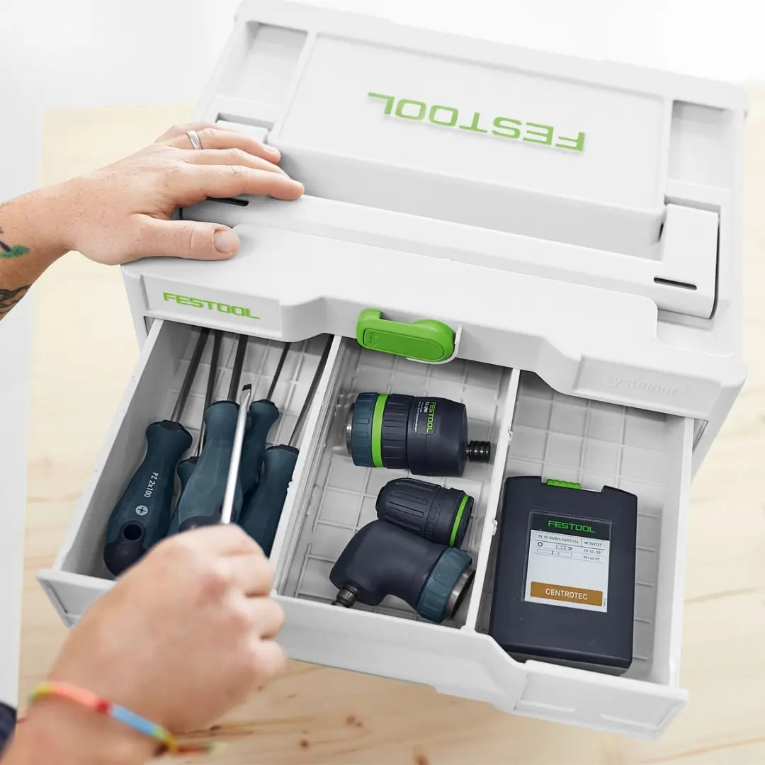 Festool SYS3-SORT/2 M 337 Sortainer³ - 3 Vakken - Wit