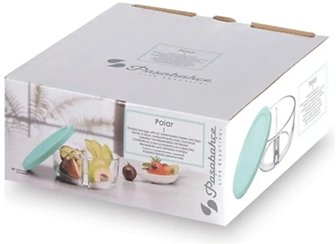 Pasabahce Polar Glazen Voorraadpot 785ml - 2 Vakken - Groen
