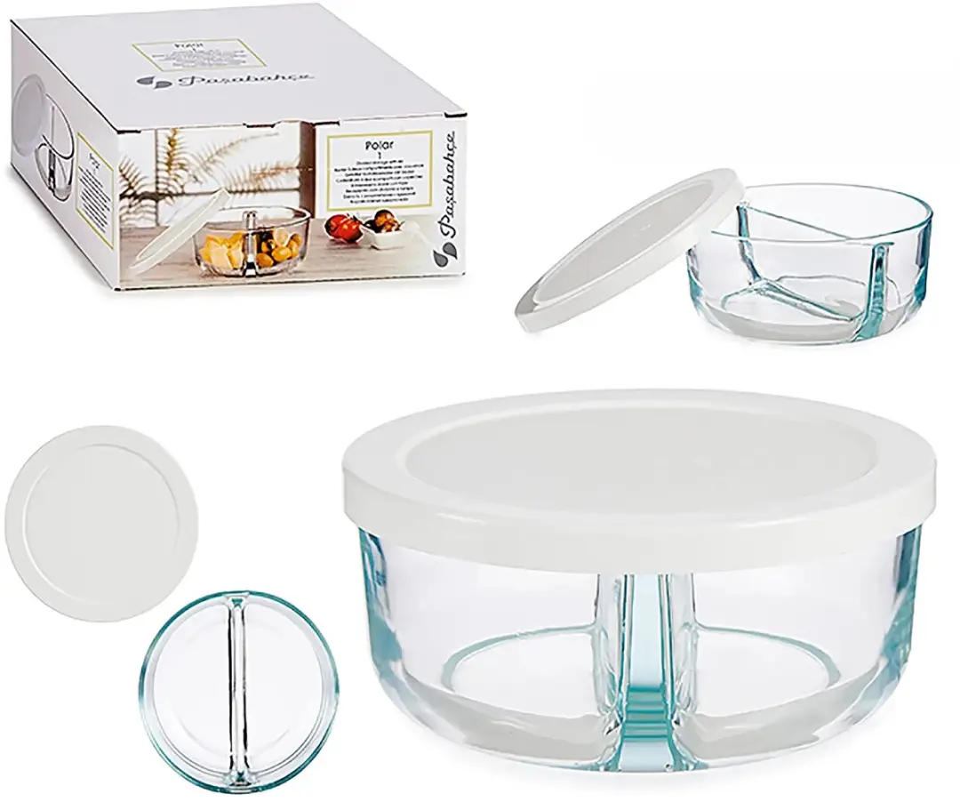 Pasabahce Polar Glazen Voorraadpot 785ml - 2 Vakken - Groen