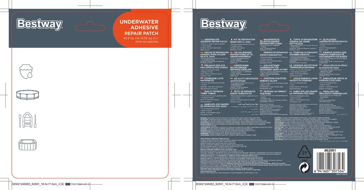Bestway Onderwater Reparatieset 62091 - 10 Stuks