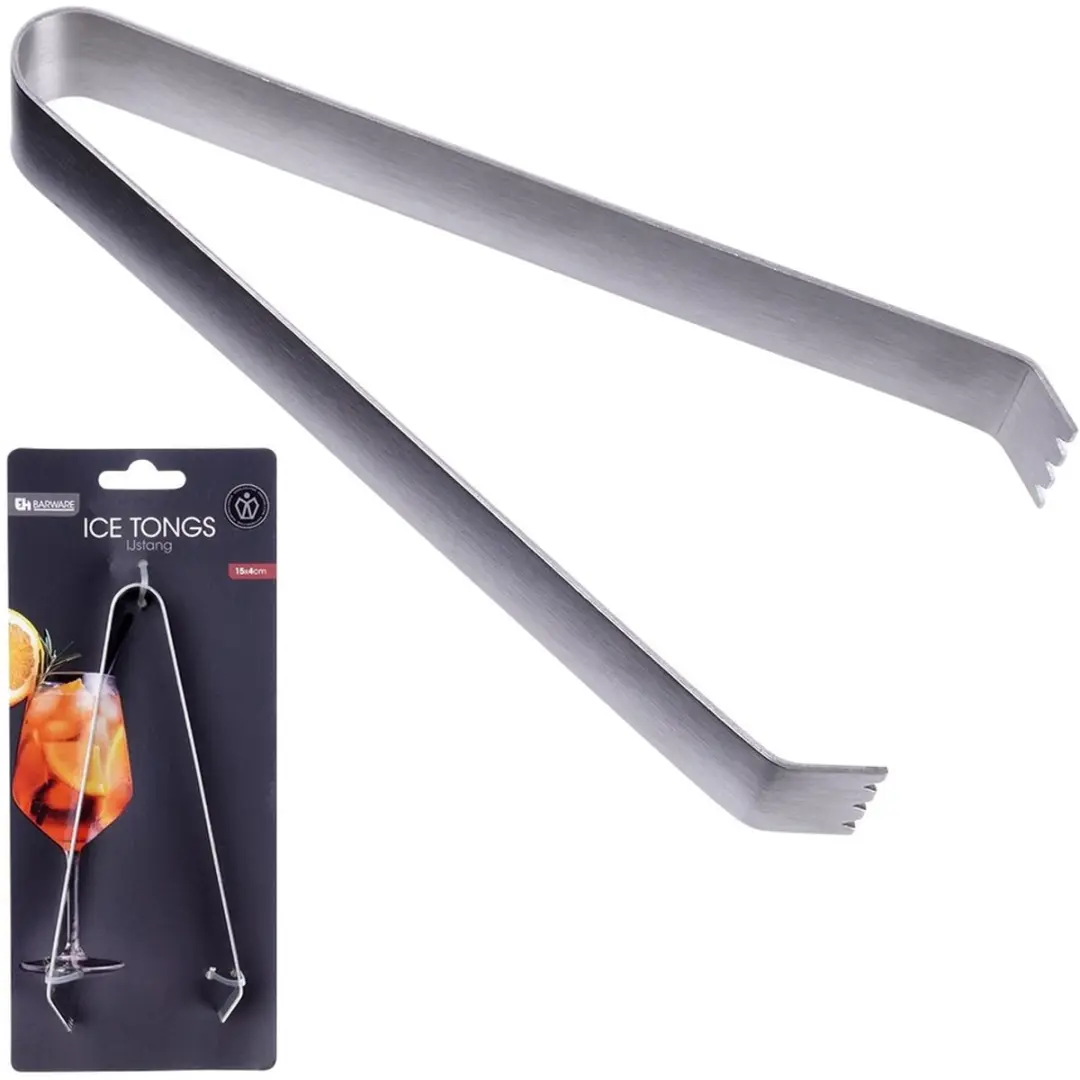 Excellent Houseware IJsblokjestang - Staal 15cm - Ergonomisch