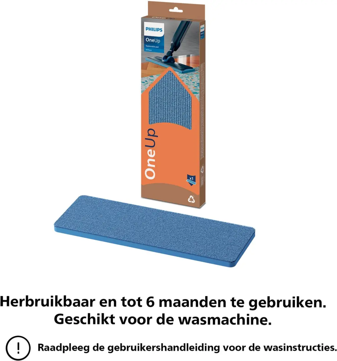 Philips OneUp XV1882/20 Vervangbare Dweildoek - Blauw - 2 Stuks