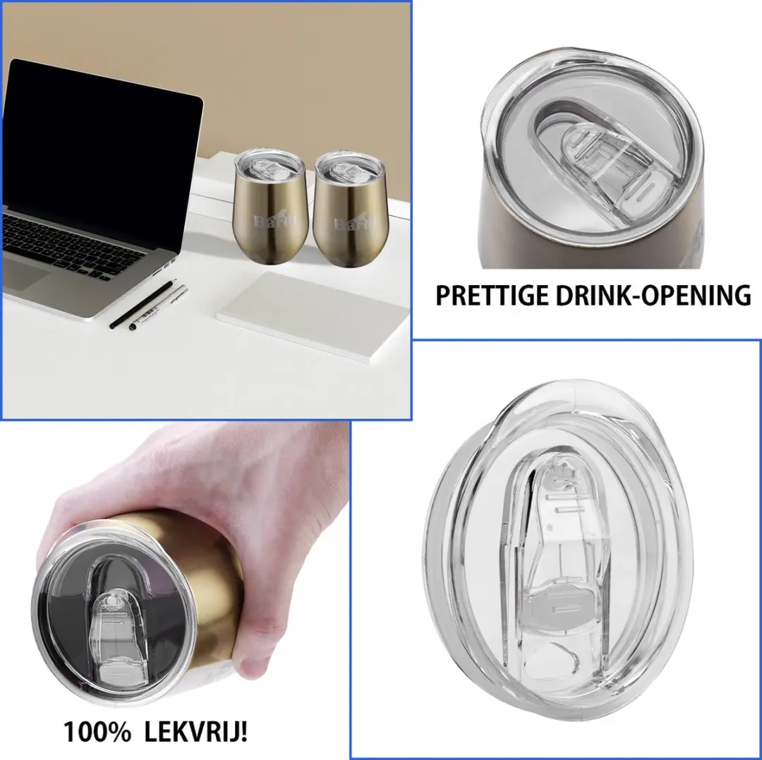 Bardi RVS Thermosbekers 2 Stuks - 360ml - Goud