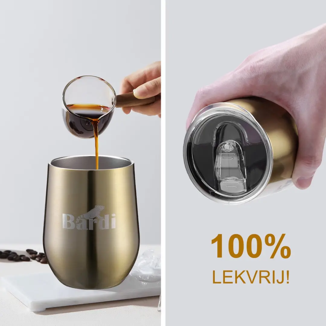 Bardi RVS Thermosbekers 2 Stuks - 360ml - Goud