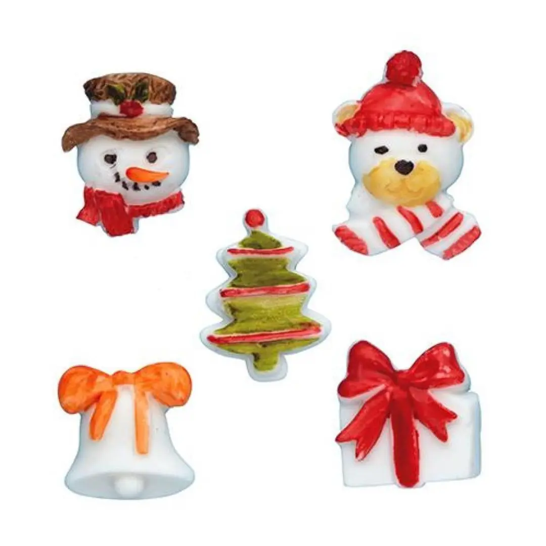 KitchenCraft Siliconen Kerstmal - 5 Decoraties - Groen