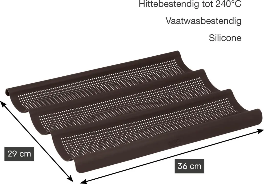 Lurch Flexiform Bakvorm 3 Stokbroden - 36x28,5cm - Bruin