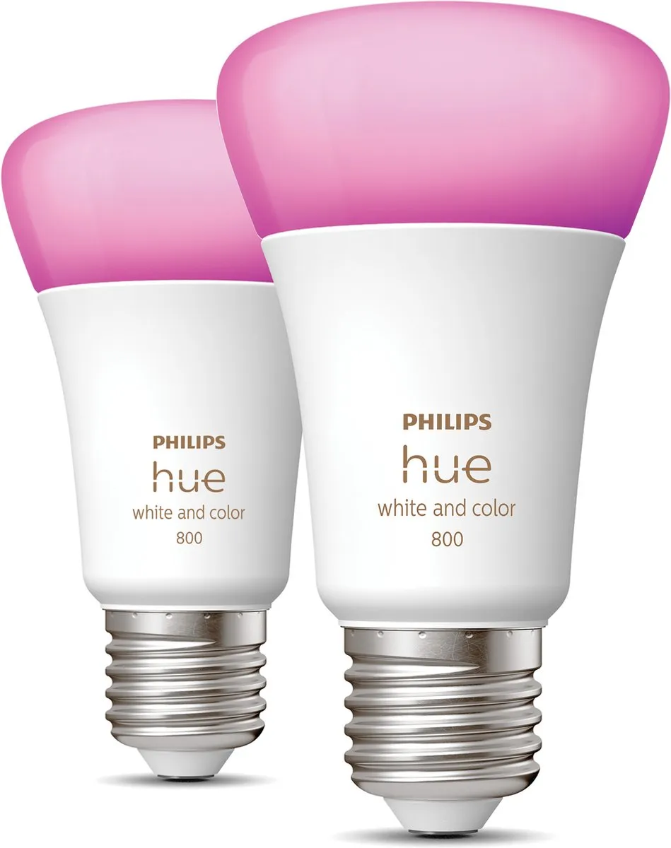 Philips Hue E27 Duopack RGBW 6.5W - 2 Stuks