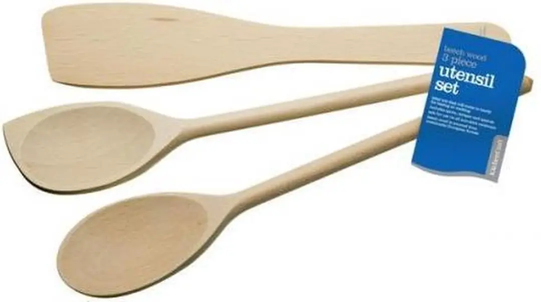 KitchenCraft Houten Lepels Set - 3 Stuks - Bruin