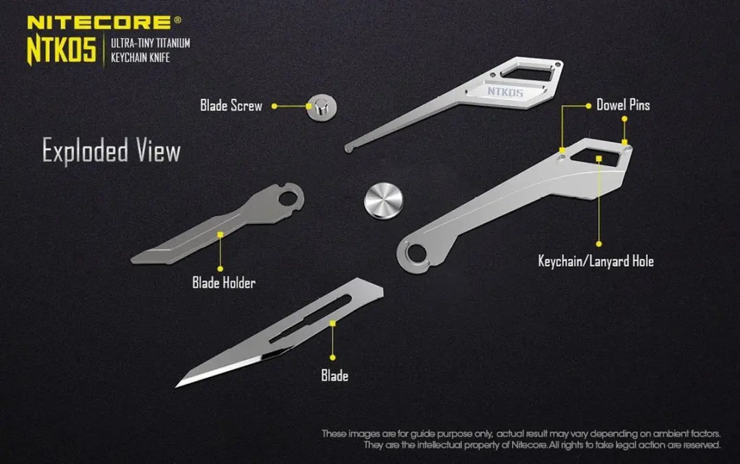 Nitecore NTK05 Sleutelhanger Werkmes - Zilver