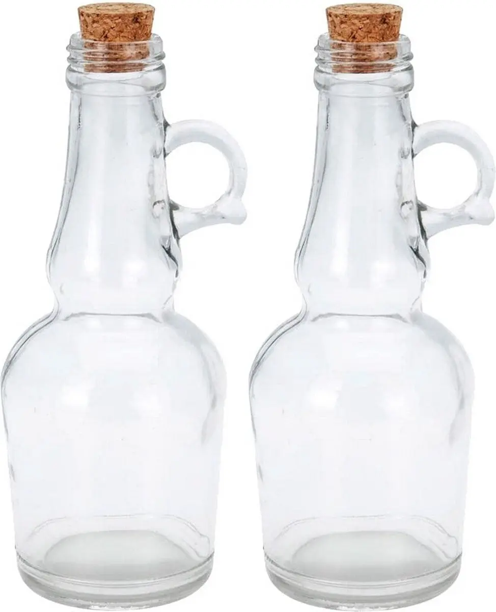 Excellent Houseware Olie/Azijn Flesjes Set 2x250ml - Transparant - afbeelding 6 van 6