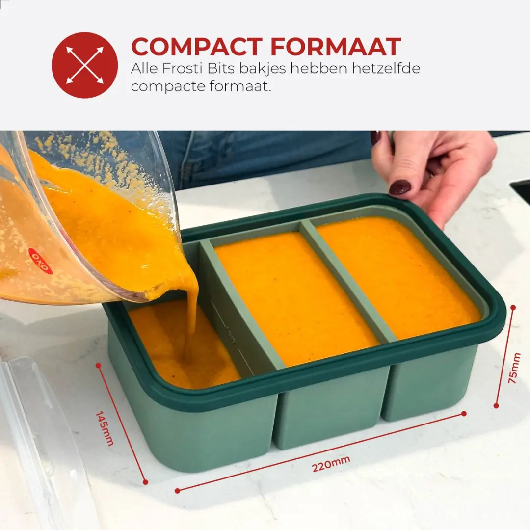 Bourgini Frosti Bits Siliconen Meal Prep Bakjes - 2 Stuks 1400ml