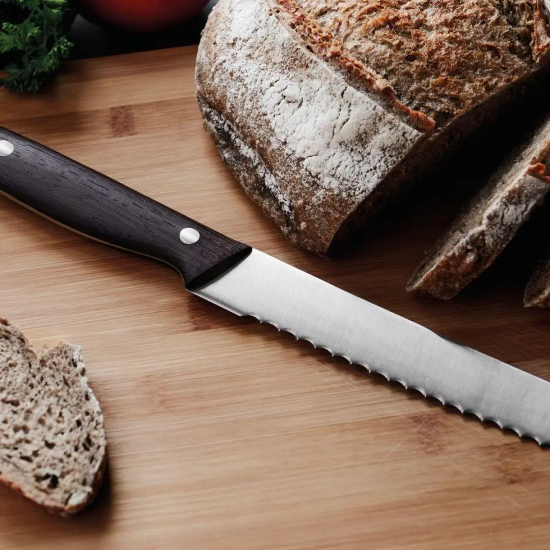 BergHOFF RON Broodmes 20cm - Donker houten handvat