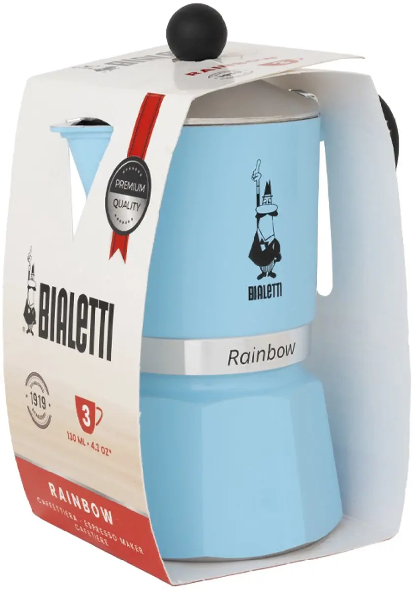 Bialetti Rainbow Percolator 1 Kops - Lichtblauw