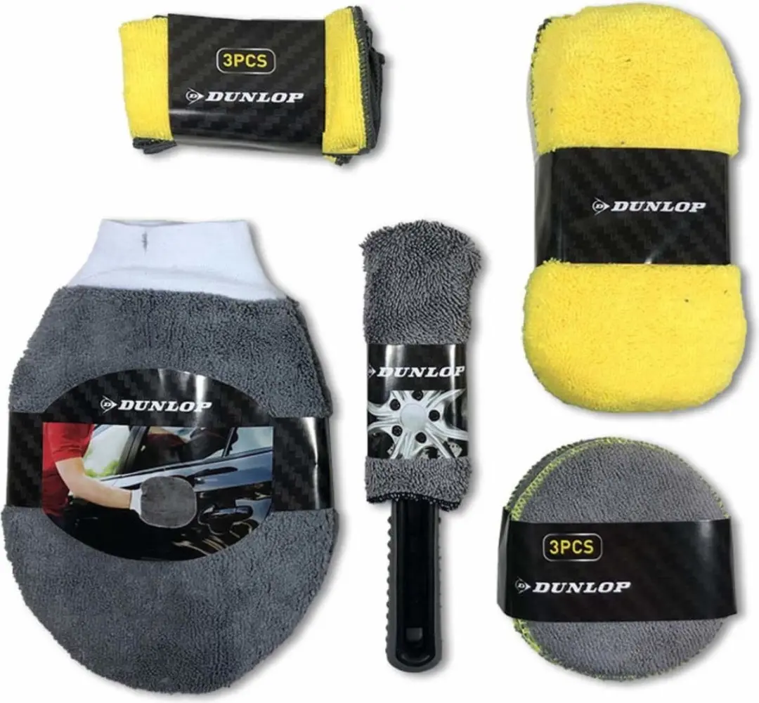 Dunlop Microvezel Schoonmaakset 9-delig - Multicolor