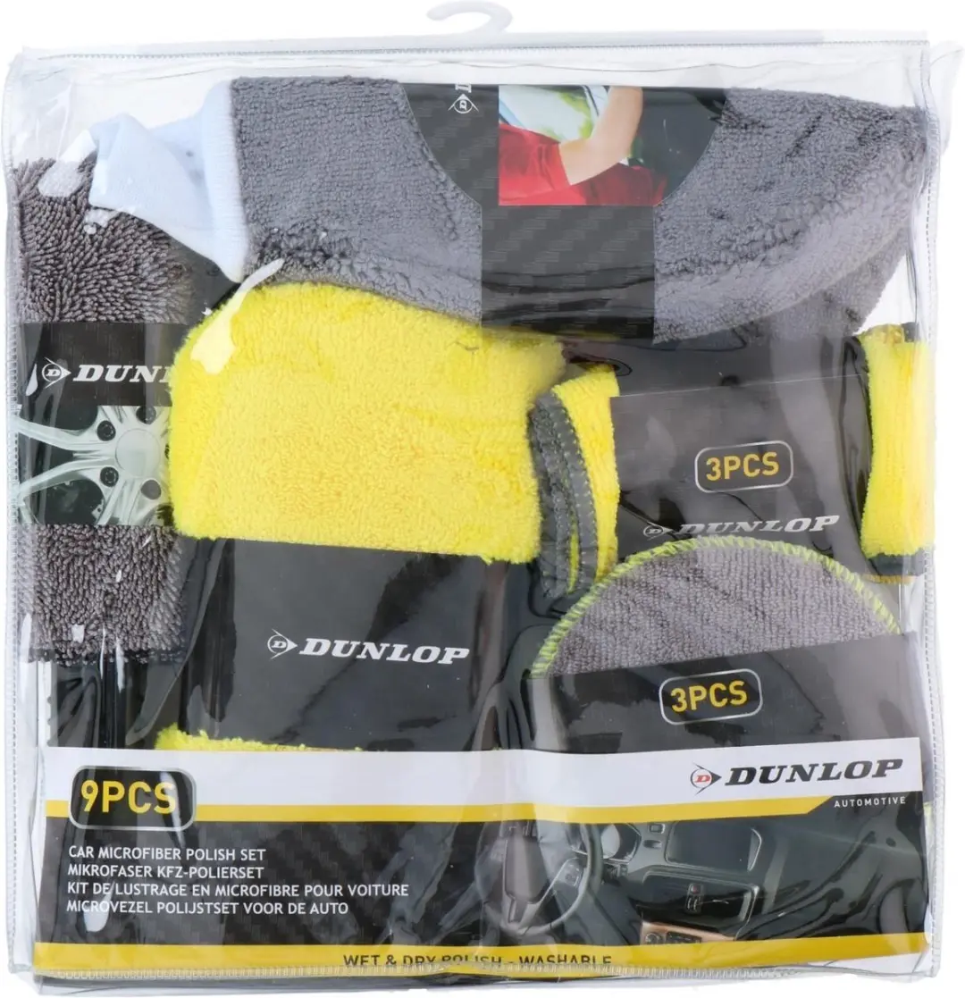 Dunlop Microvezel Schoonmaakset 9-delig - Multicolor